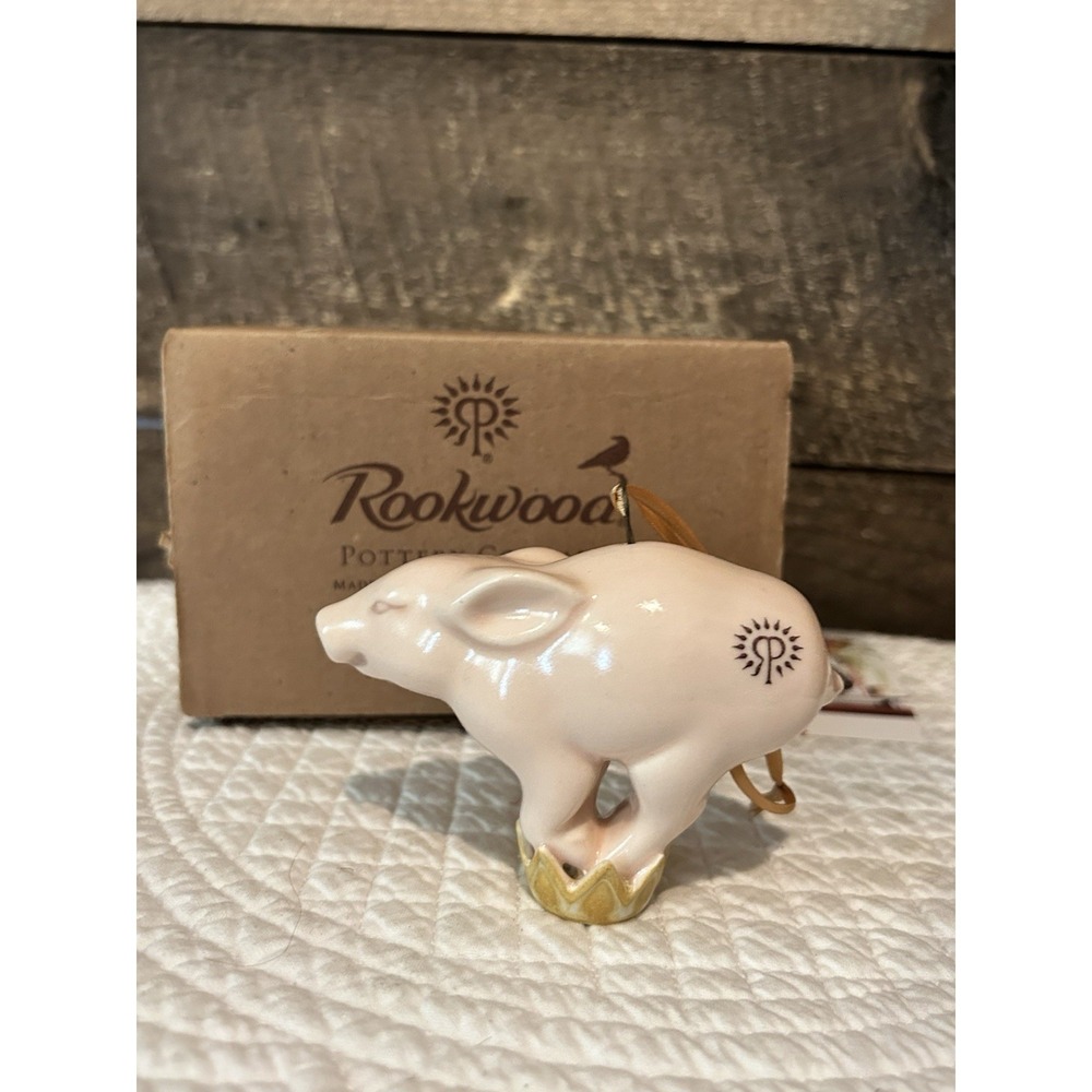 Rookwood pottery Pig figurine‎ ornament New In Box